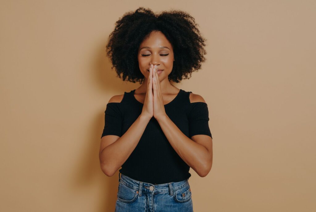 Image of woman showing profound appreciation
