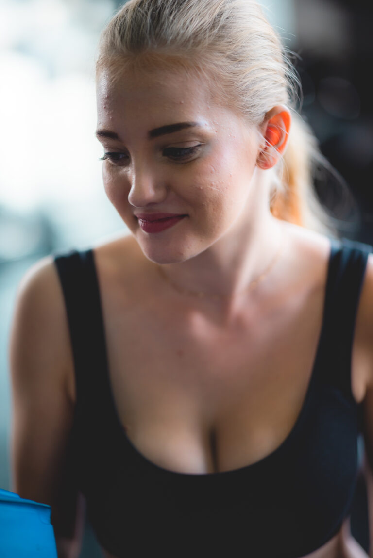 Woman after reconstructive breast surgery in New York City